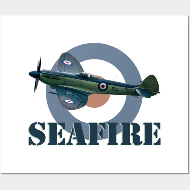 Supermarine Seafire and Roundel Wall Art by SteveHClark